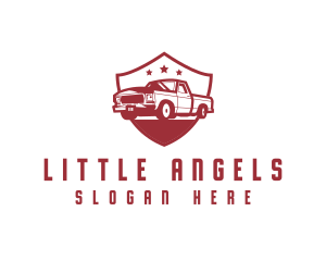 Truck Transport Shield logo design