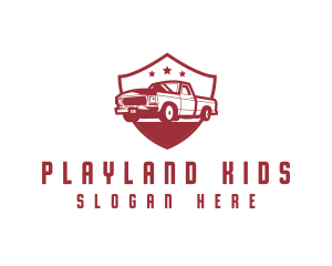 Truck Transport Shield logo design