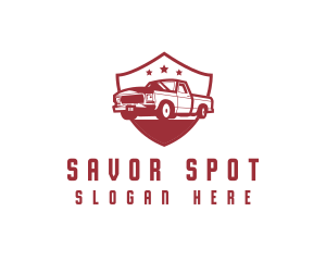 Truck Transport Shield logo design