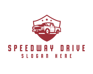 Driver - Truck Transport Shield logo design