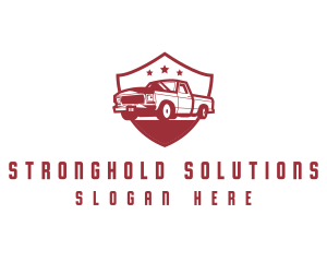 Truck Transport Shield logo design