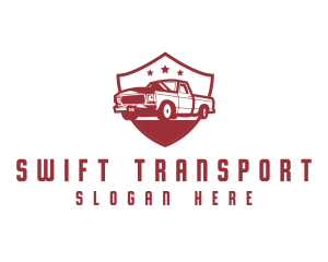 Transport - Truck Transport Shield logo design