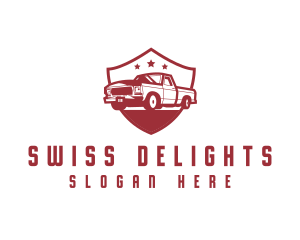 Truck Transport Shield logo design