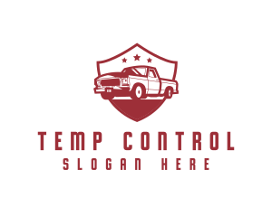 Truck Transport Shield logo design