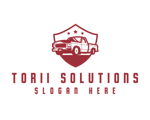 Truck Transport Shield logo design