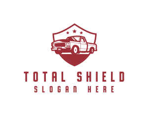 Truck Transport Shield logo design