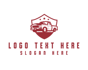 Transportation - Truck Transport Shield logo design