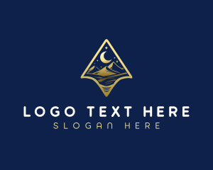 Mountain - Desert Sand Moon logo design