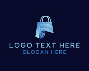 Online Shopping - Paper Shopping Bag Fashion logo design
