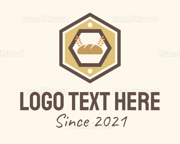 Hexagon Bakery Sign Logo