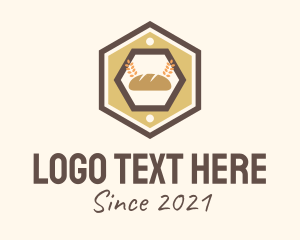 Hexagon Bakery Sign Logo