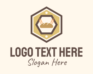 Hexagon Bakery Sign Logo