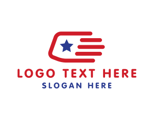 Fast - American Flag Speed logo design