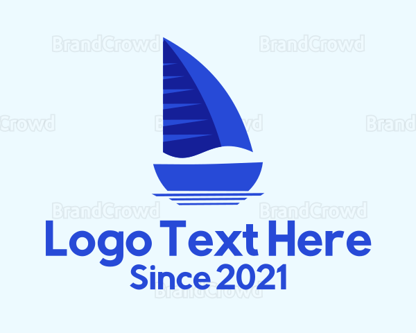 Sailing Blue Boat Logo