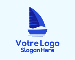 Sailing Blue Boat Logo