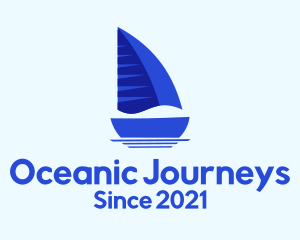 Sailing Blue Boat logo design