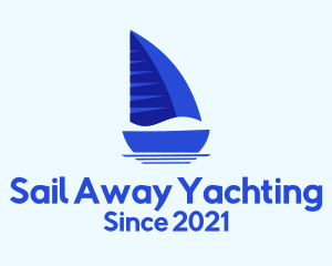 Sailing Blue Boat logo design