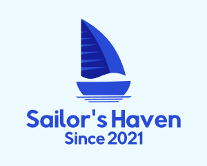 Sailing Blue Boat logo design