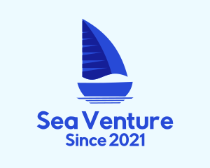 Sailing Blue Boat logo design