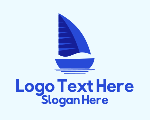 Sailing Blue Boat Logo