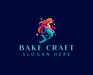 Female Mermaid Folklore logo design