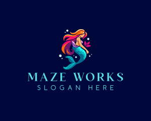 Female Mermaid Folklore logo design