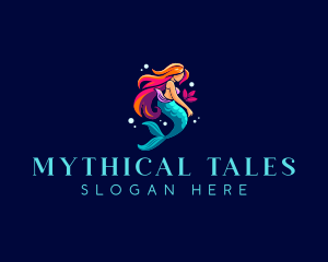 Mythology - Female Mermaid Folklore logo design