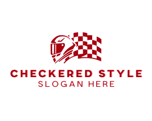 Checkered - Racer Helmet Flag logo design