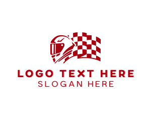 Automobile - Racer Helmet Flag logo design