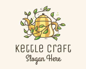 Kettle - Kettle Teapot Tea Leaves logo design