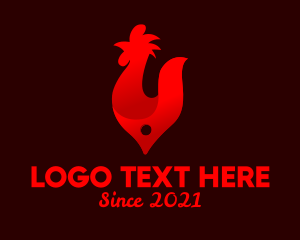 Rooster - Fire Red Chicken Grill logo design