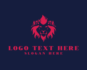 Wild Animal - Fire Lion Animal logo design