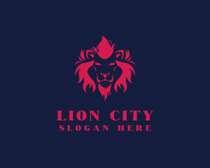 Fire Lion Animal logo design