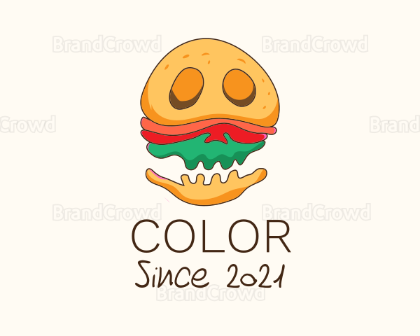 Burger Sandwich Monster Logo