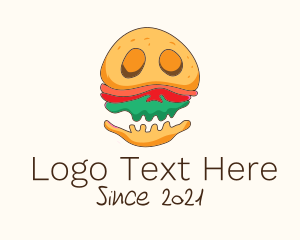 Skeleton - Burger Sandwich Monster logo design