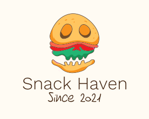 Burger Sandwich Monster logo design