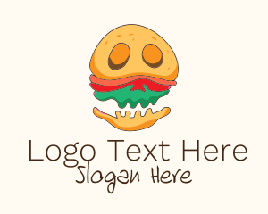 Burger Sandwich Monster Logo