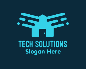 Technological - Blue House Technology logo design