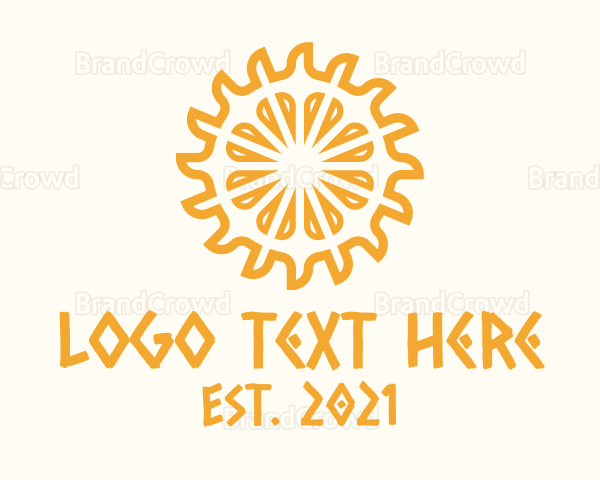 Yellow Ethnic Sun Logo