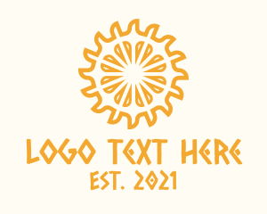 Tribal - Yellow Ethnic Sun logo design