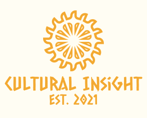 Yellow Ethnic Sun logo design