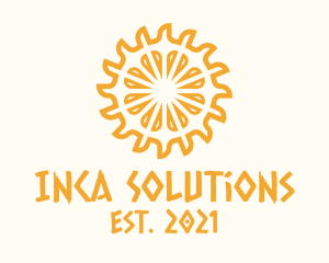 Inca - Yellow Ethnic Sun logo design