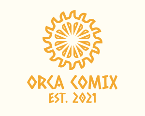 Ancient - Yellow Ethnic Sun logo design