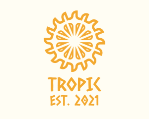 Yellow Ethnic Sun logo design