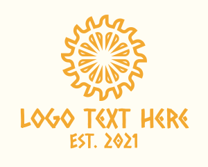 Mayan - Yellow Ethnic Sun logo design