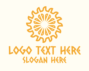 Yellow Ethnic Sun Logo