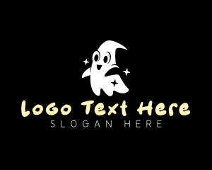 Ghost Happy Spooky  Logo