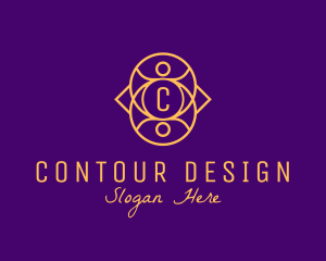 Golden Luxurious Interior Designer logo design