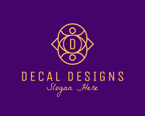 Golden Luxurious Interior Designer logo design