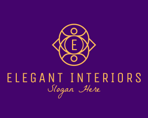 Golden Luxurious Interior Designer logo design